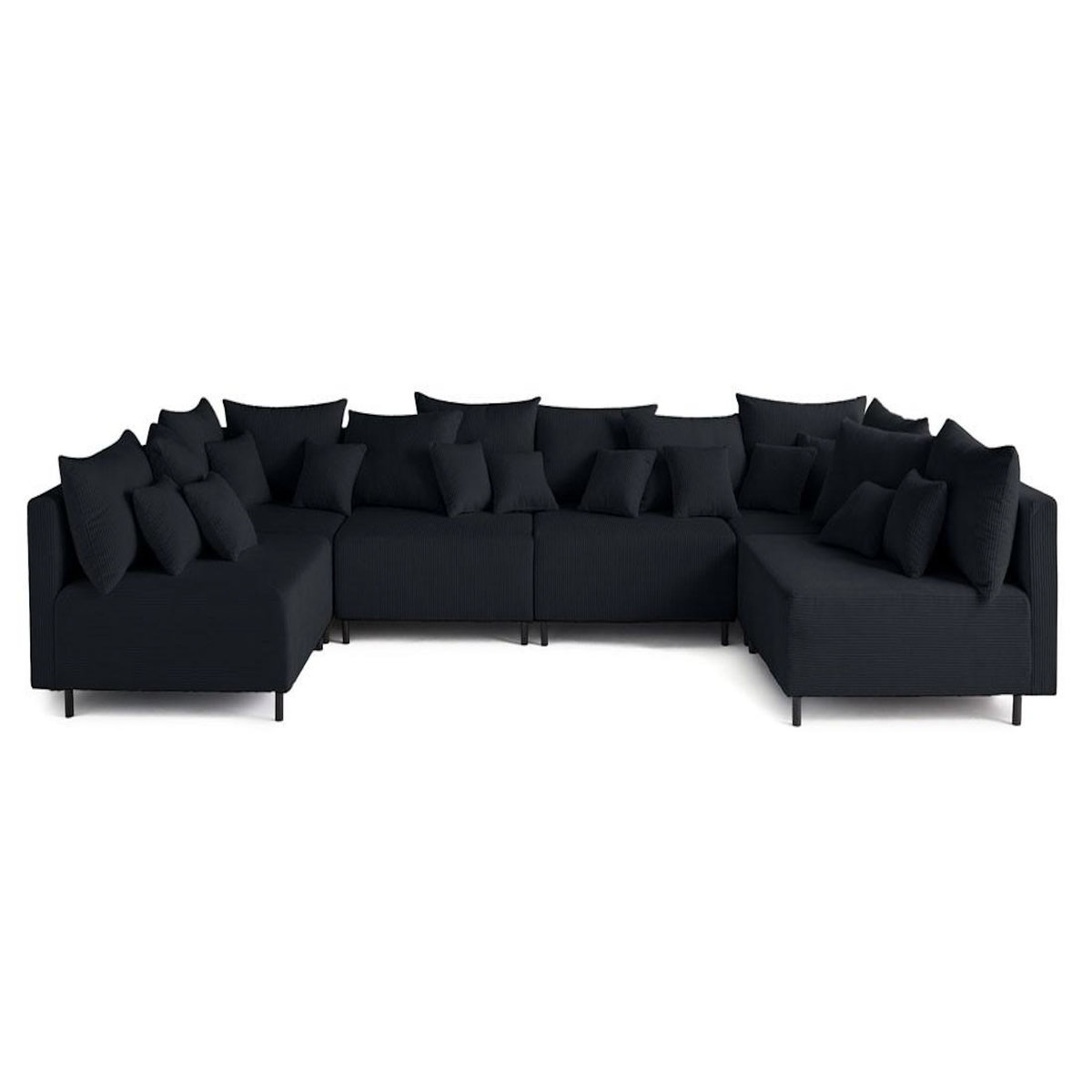LISA DESIGN Edinburg - canapé modulable panoramique 6 places - en velours côtelé