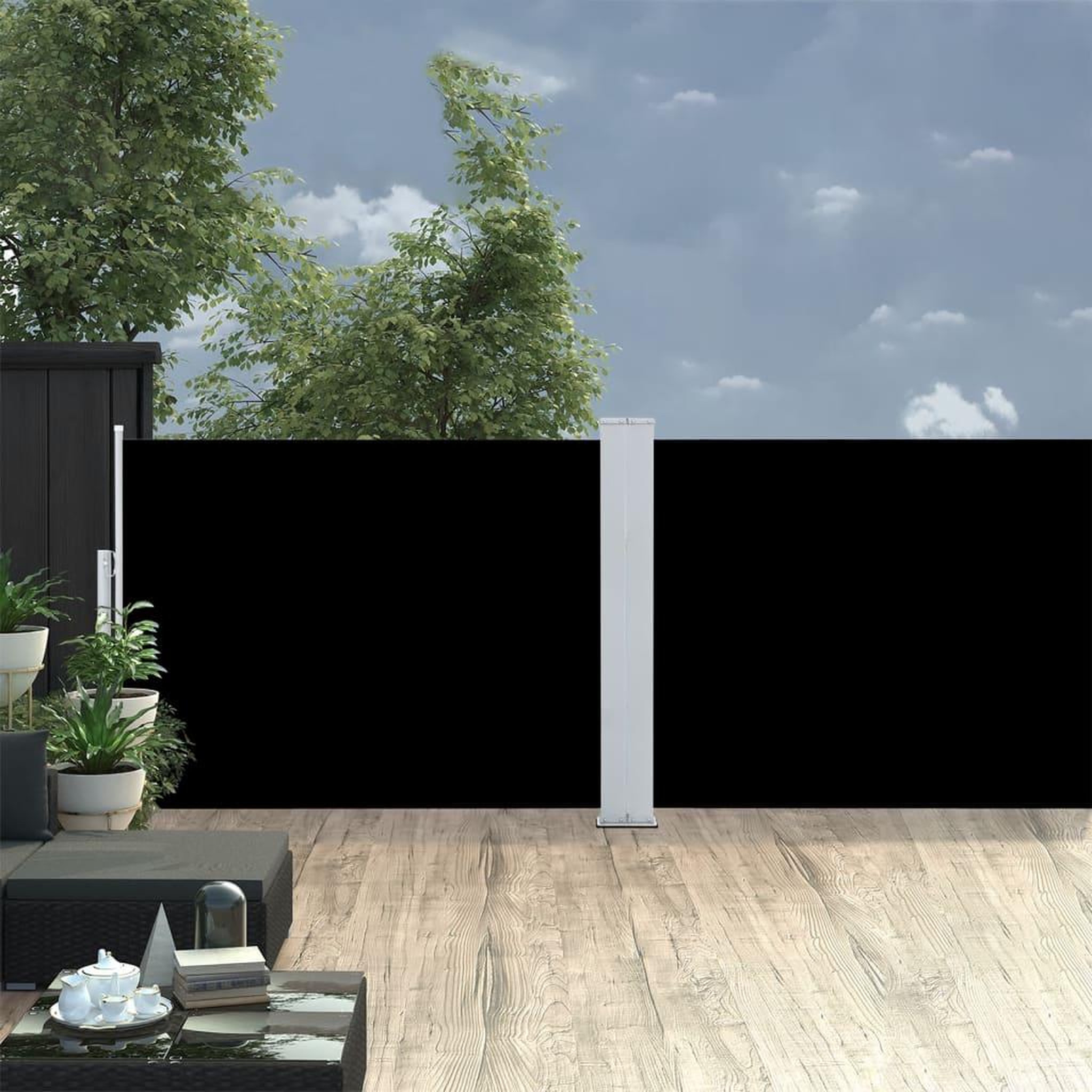 Voir la diapositive 3 : VIDAXL Auvent lateral retractable noir 100 x 1000 cm