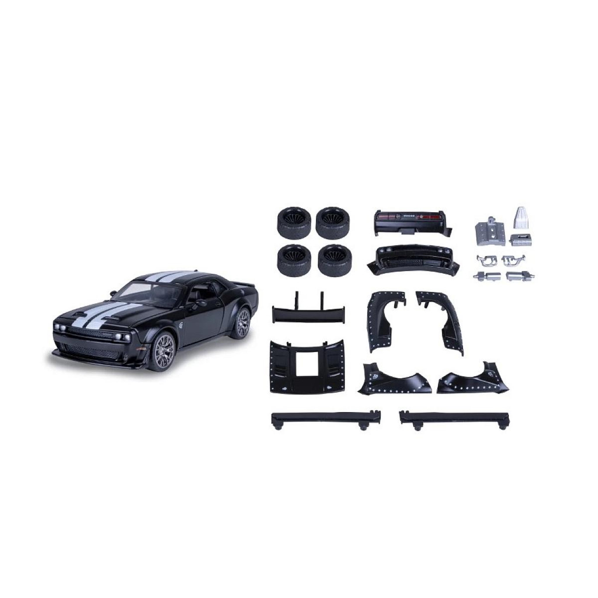 Voir la diapositive 3 : Jamara Dodge Challenger SRT Jailbreak miniature 1:36 noire 2en1