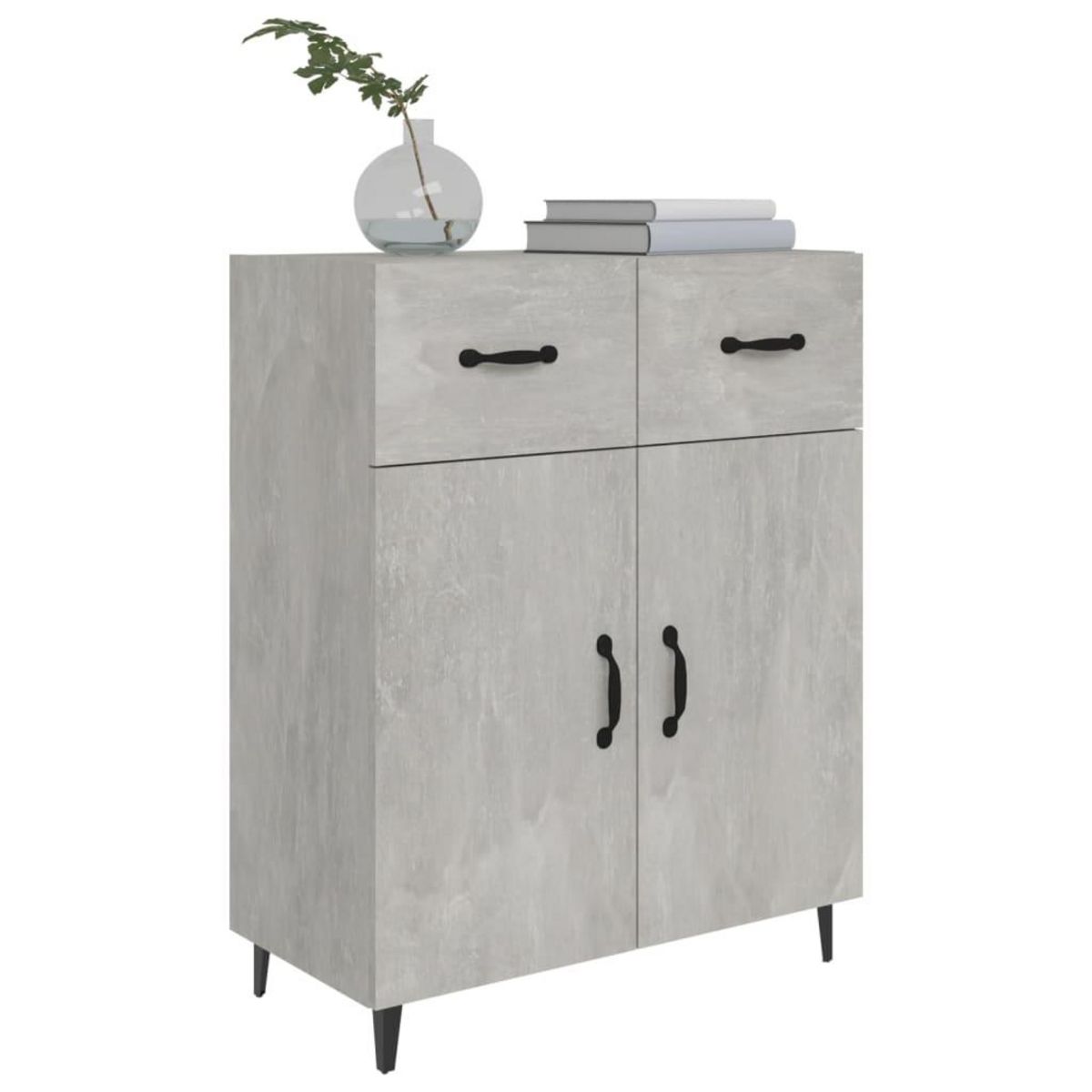 VIDAXL Buffet gris beton 69,5x34x90 cm bois d'ingenierie