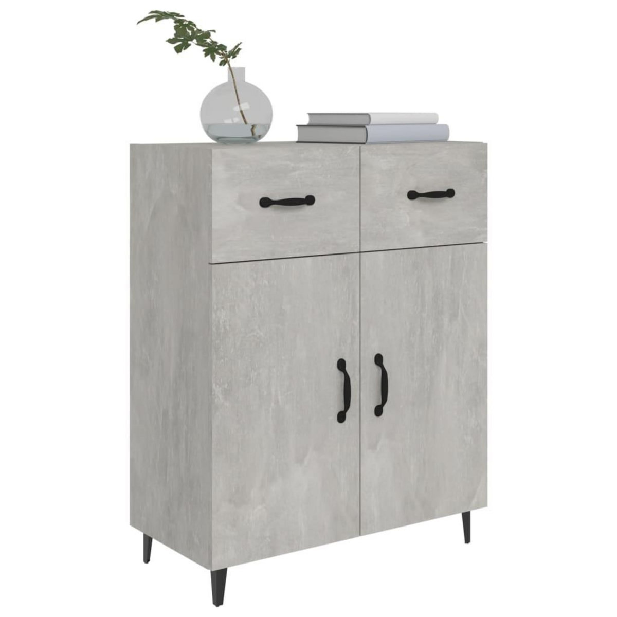 VIDAXL Buffet gris beton 69,5x34x90 cm bois d'ingenierie