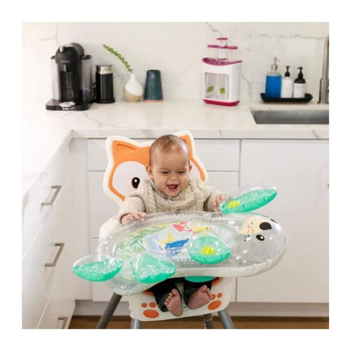 INFANTINO Tapis d'éveil Infantino Otarie géant menthe et gris