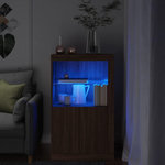VIDAXL Armoire laterale avec lumieres LED chene marron bois ingenierie