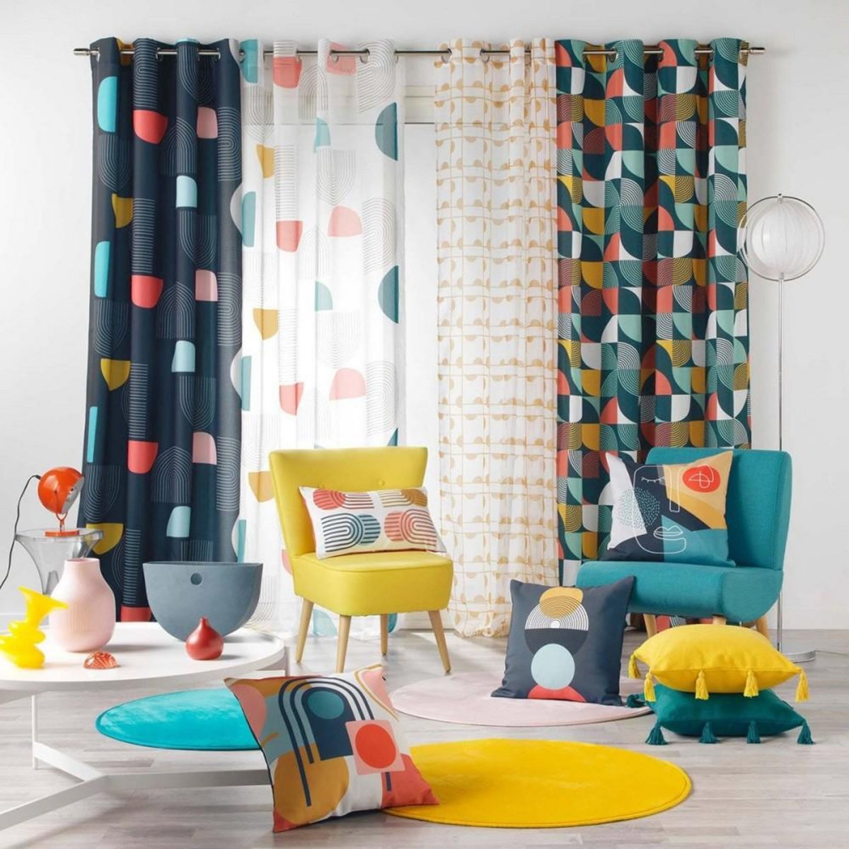 Douceur d'Intérieur Rideau à œillets 140x260 Pop Art