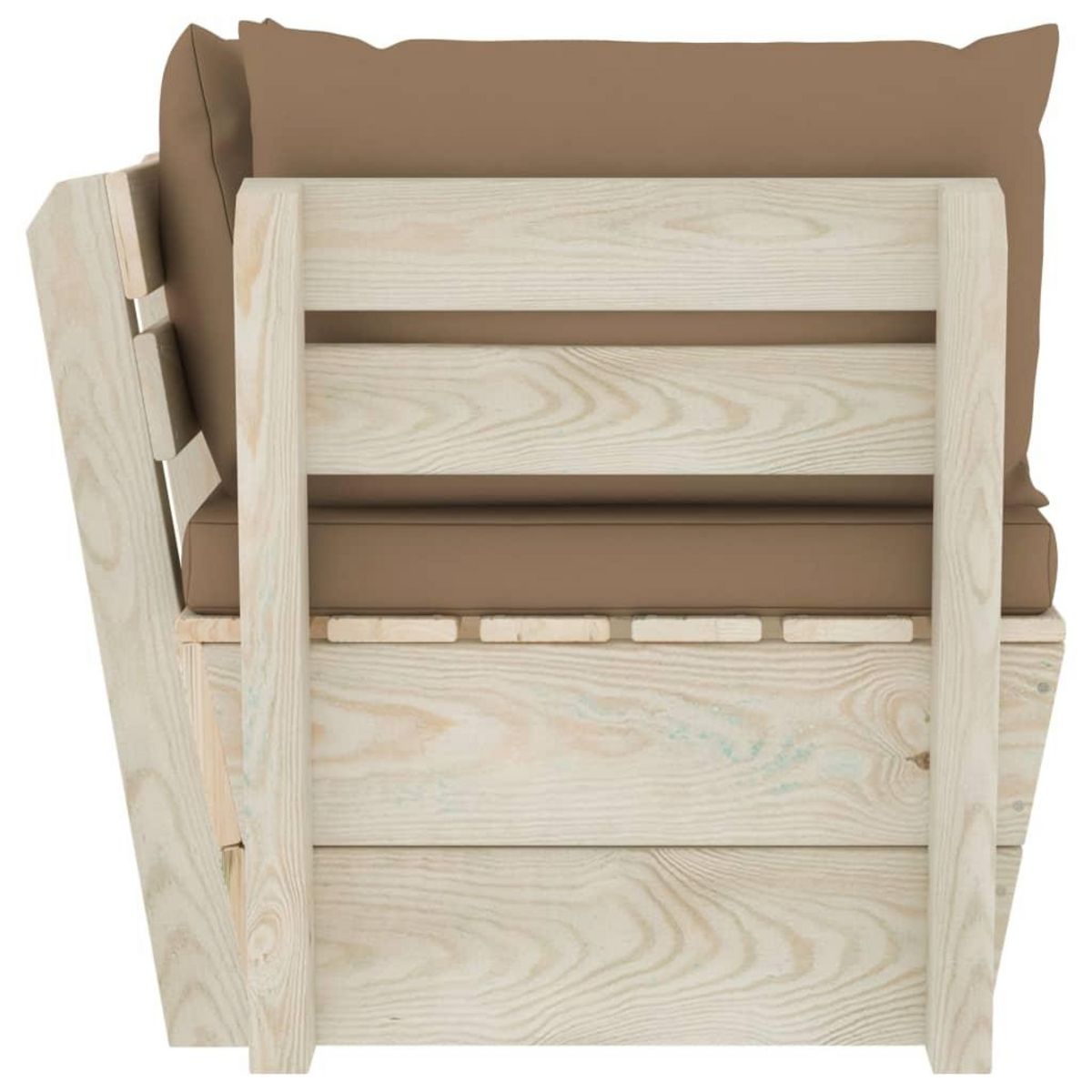 VIDAXL Canape d'angle palette de jardin avec coussins Epicea impregne