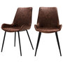 Voir la diapositive 1 : Rendez vous déco Lot de 2 chaises en cuir synthétique marron-Austin