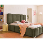 BEST MOBILIER Torreon - lit coffre - 180x200 - sommier inclus - en velours. Coloris disponibles : Gris, Vert, Beige