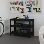 VIDAXL Banc de travail Noir 110,5x50x80 cm Bois de pin massif