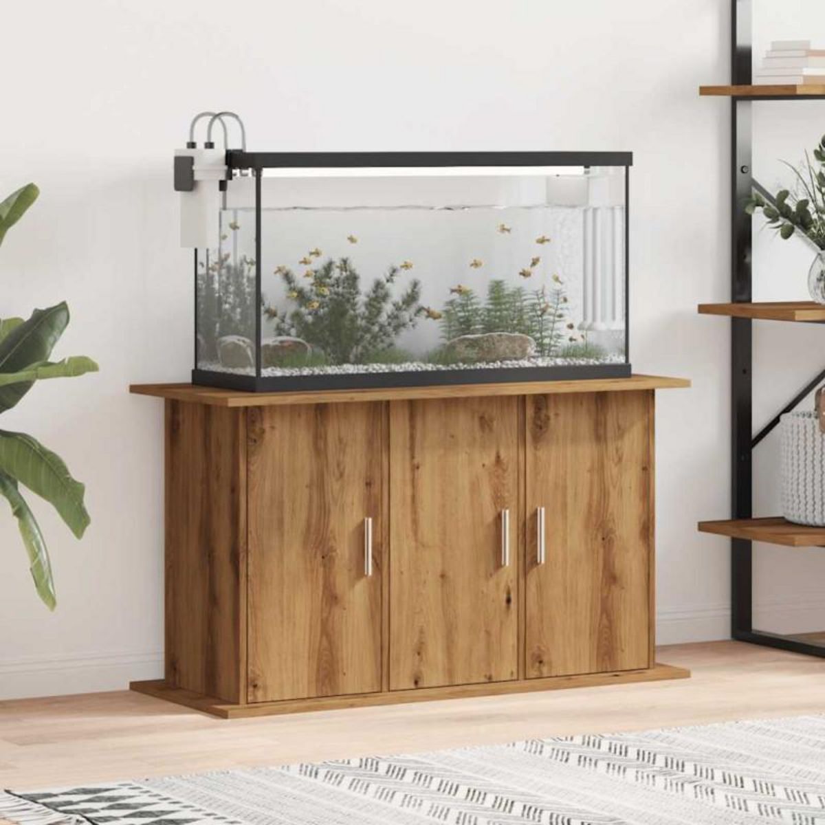 VIDAXL Support d aquarium chêne artisanal 101x41x58 cm bois ingénierie