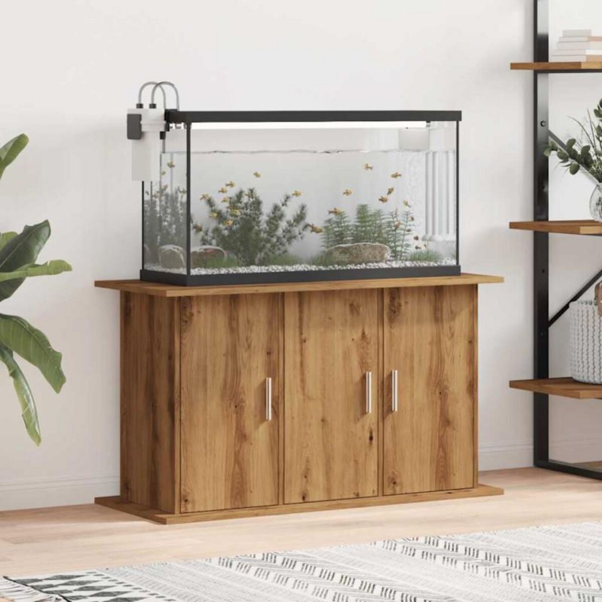 VIDAXL Support d aquarium chêne artisanal 101x41x58 cm bois ingénierie