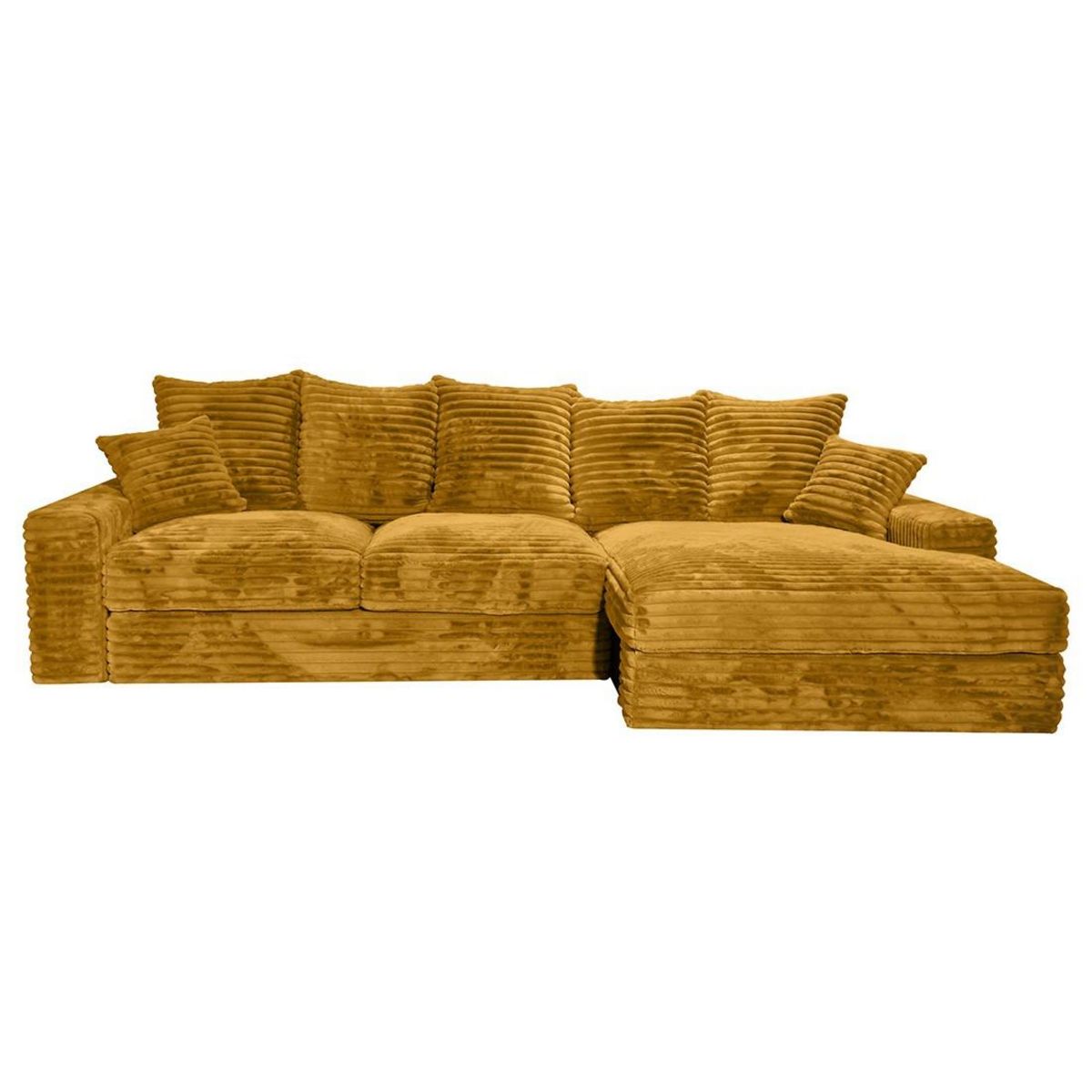 LISA DESIGN Andy - canapé d'angle droit 5 places en fausse fourrure côtelée