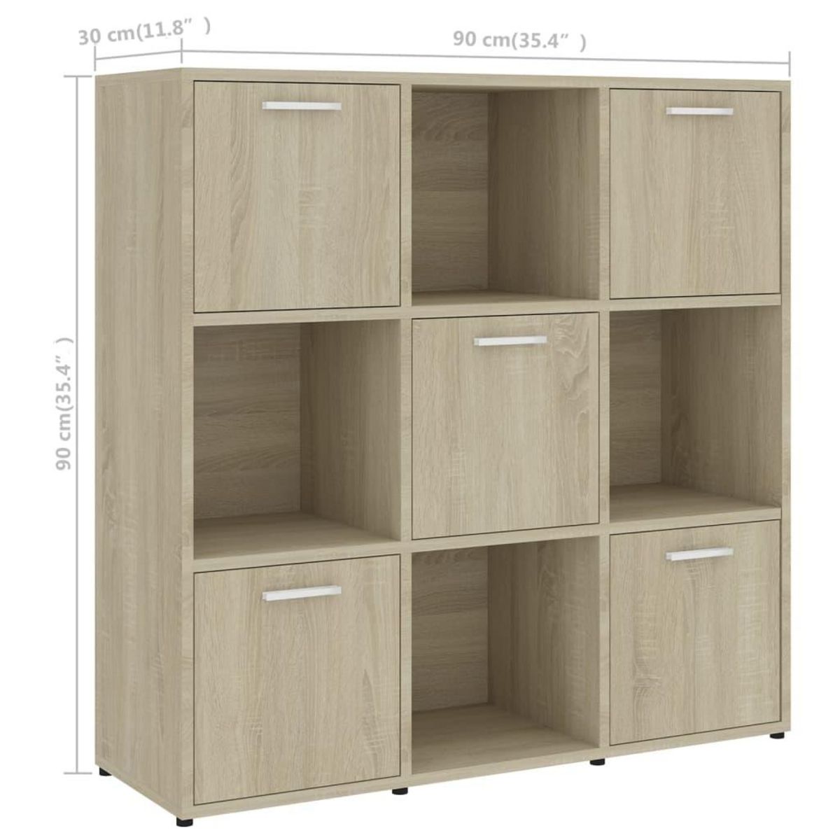 VIDAXL Bibliotheque Chene sonoma 90x30x90 cm Bois d'ingenierie
