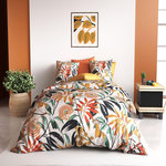ATELIER DU COTON Parure housse de couette 100% coton 57fils ninon. Coloris disponibles : Orange