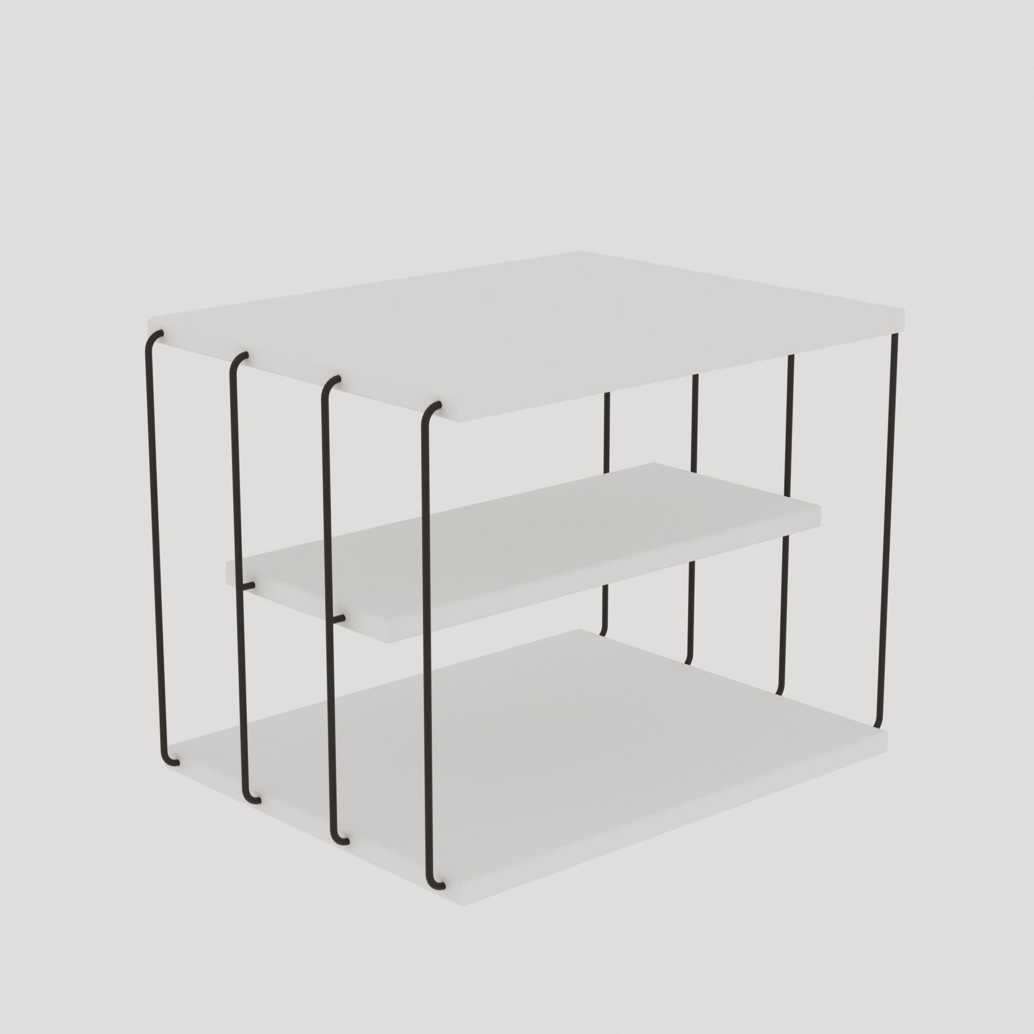 Voir la diapositive 3 : Habitat et Jardin Table d'appoint en bois  lifon  - 50 x 40 x 33 cm - blanc