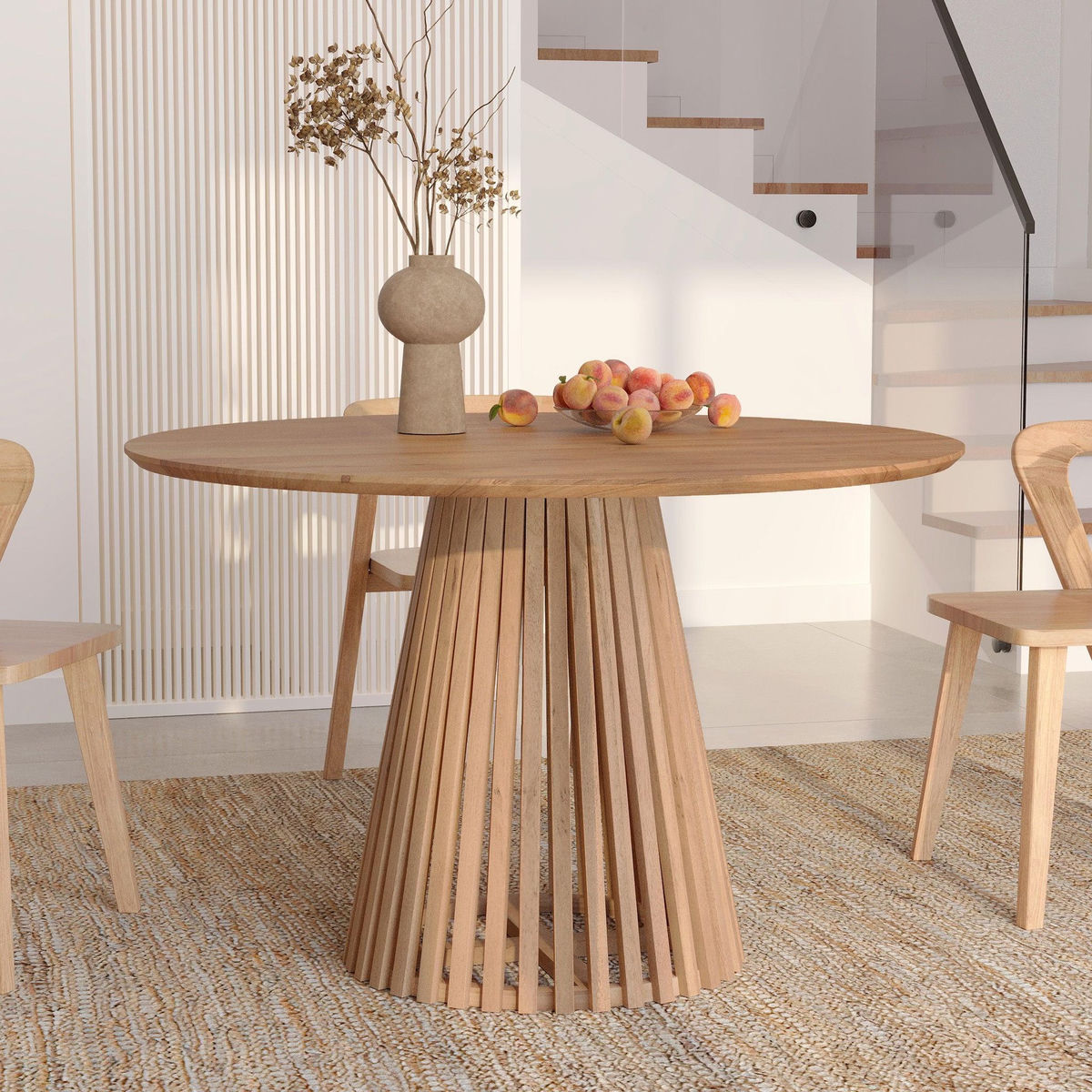 MAISON PAVANE Table ronde en bois d'acacia 4 personnes-Képès