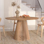 Voir la diapositive 2 : MAISON PAVANE Table ronde en bois d'acacia 4 personnes-Képès