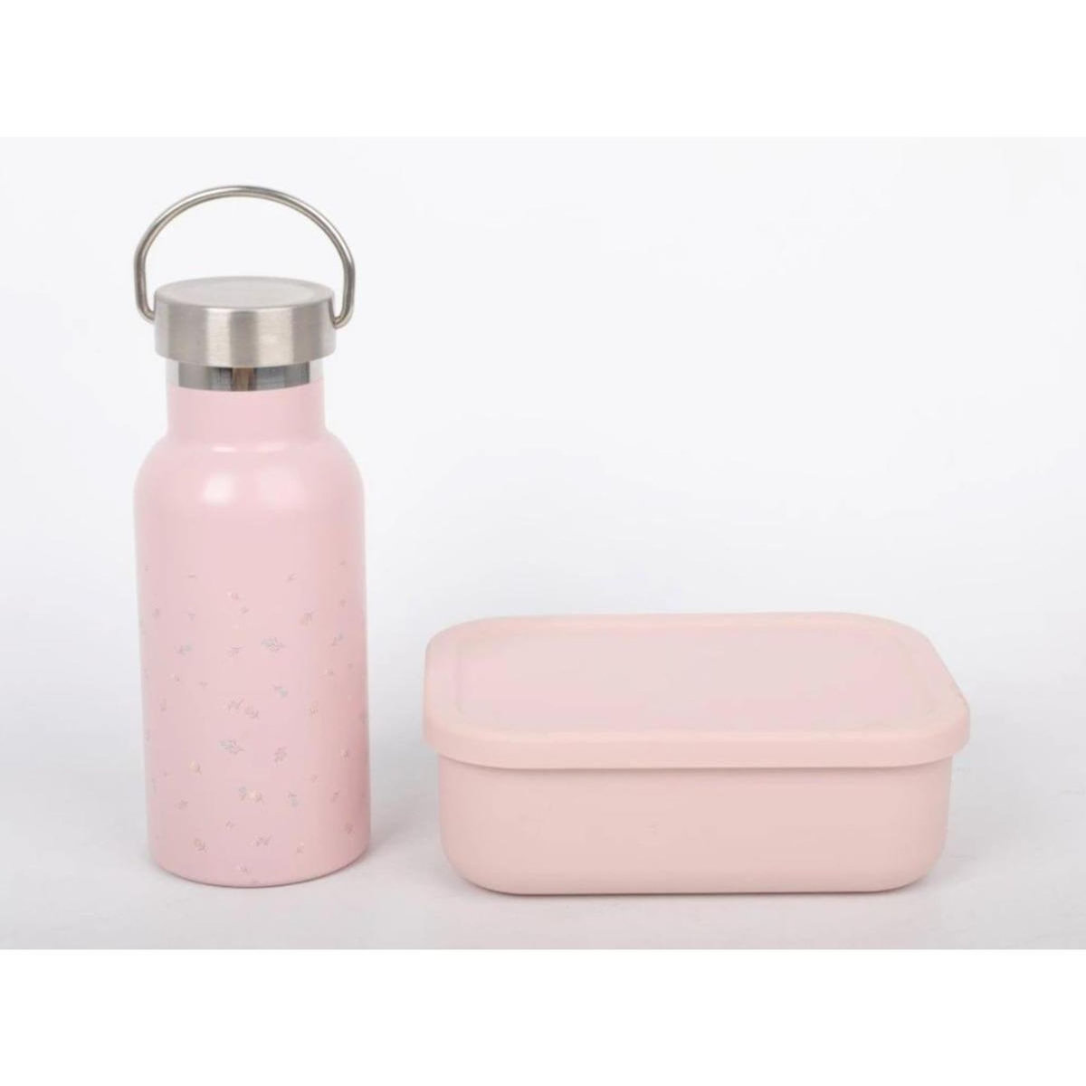 ELINELI Set goûter enfant (bouteille+boîte) - rose