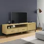VIDAXL Meuble TV avec pieds en metal Marron Bois de pin massif OSLO
