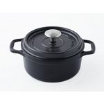 Invicta Cocotte ronde en fonte émaillée 24cm noire mat - 402241