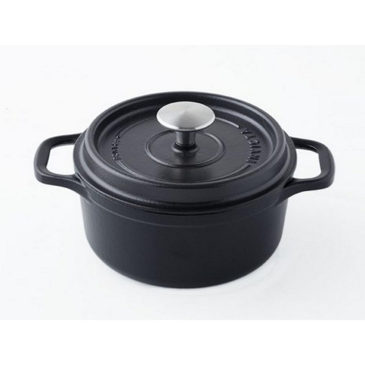 Invicta Cocotte ronde en fonte émaillée 24cm noire mat - 402241