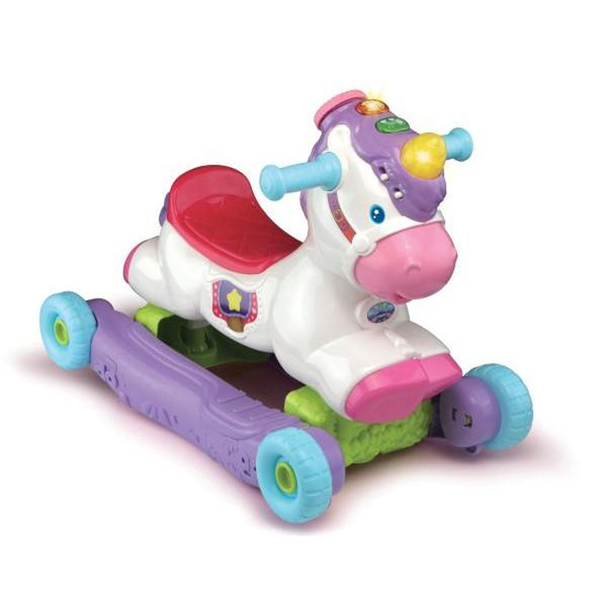 Voir la diapositive 2 : VTECH BABY Porteur Trotteur  a Bascule - VTECH BABY - Cléo Ma Licorne Basculo 2en1 - Parlant et Lumineux - Rose