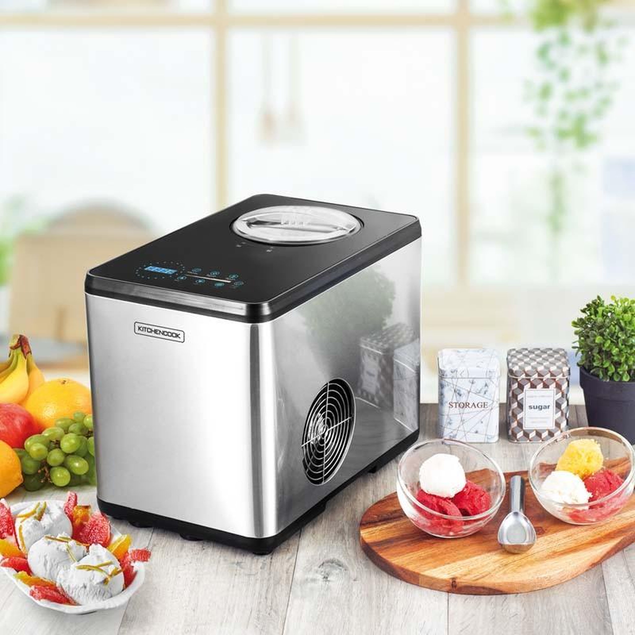 Voir la diapositive 3 : KITCHENCOOK Sorbetière - turbine à glace avec livre de recettes glida x kitchencook
