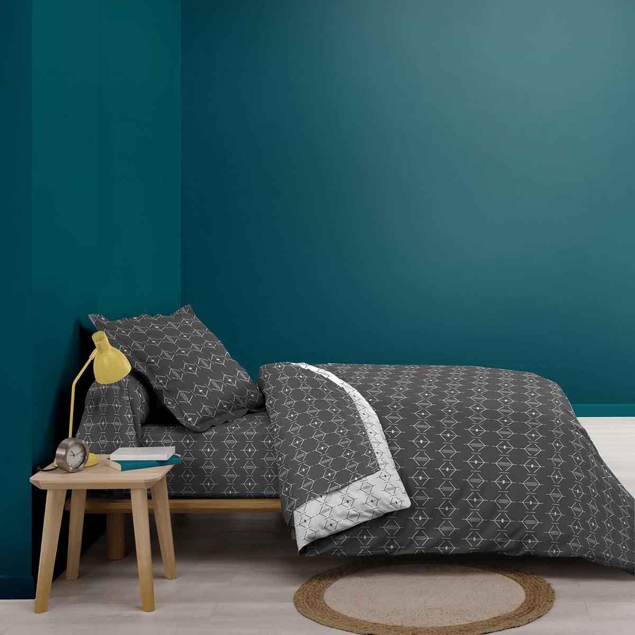 Voir la diapositive 3 : Douceur d'Intérieur Drap plat en coton  aristide  180x290cm anthracite