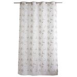 TOILINUX Voilage brodé NATURA - 140 x 240 cm - Blanc et beige
