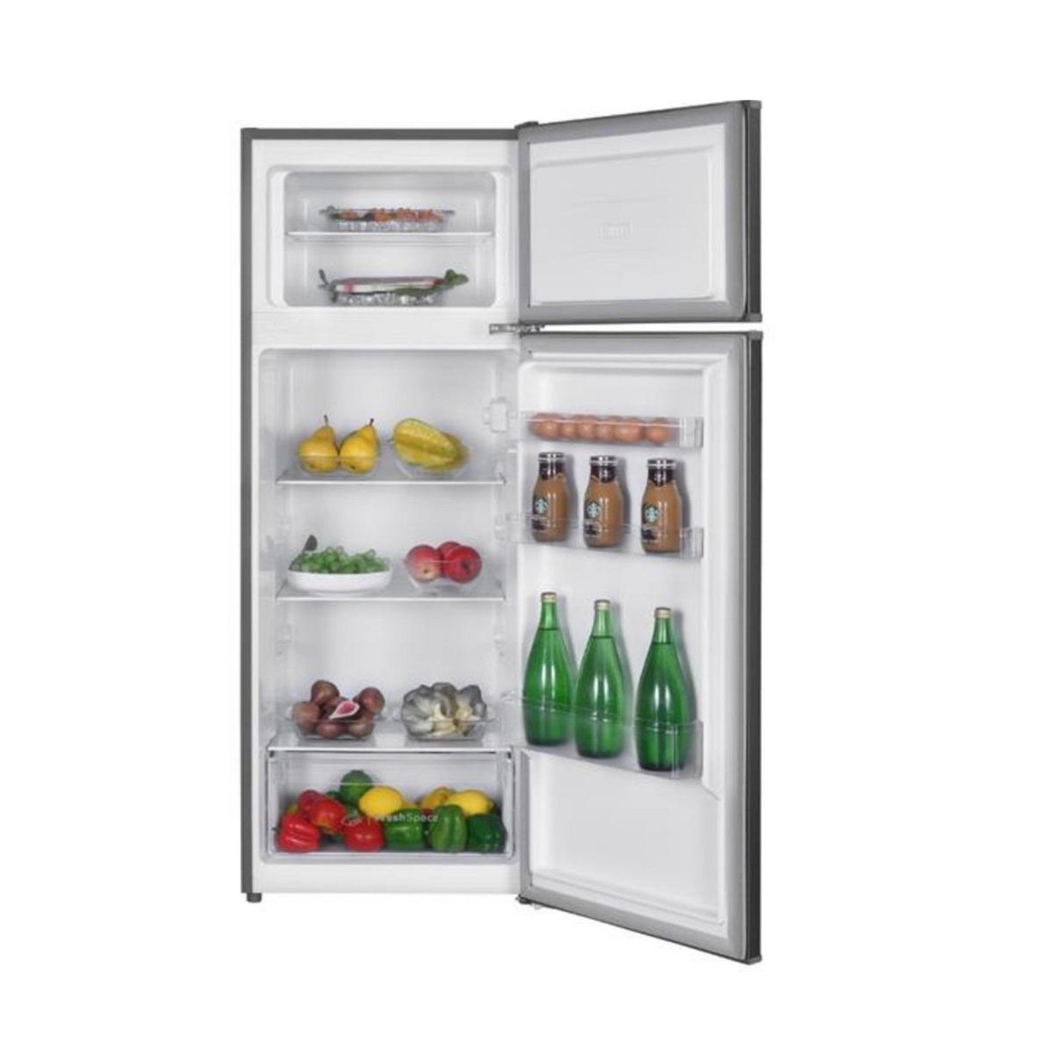 Voir la diapositive 3 : Indesit Réfrigérateur combiné 55cm 206l inox - i55t0412x
