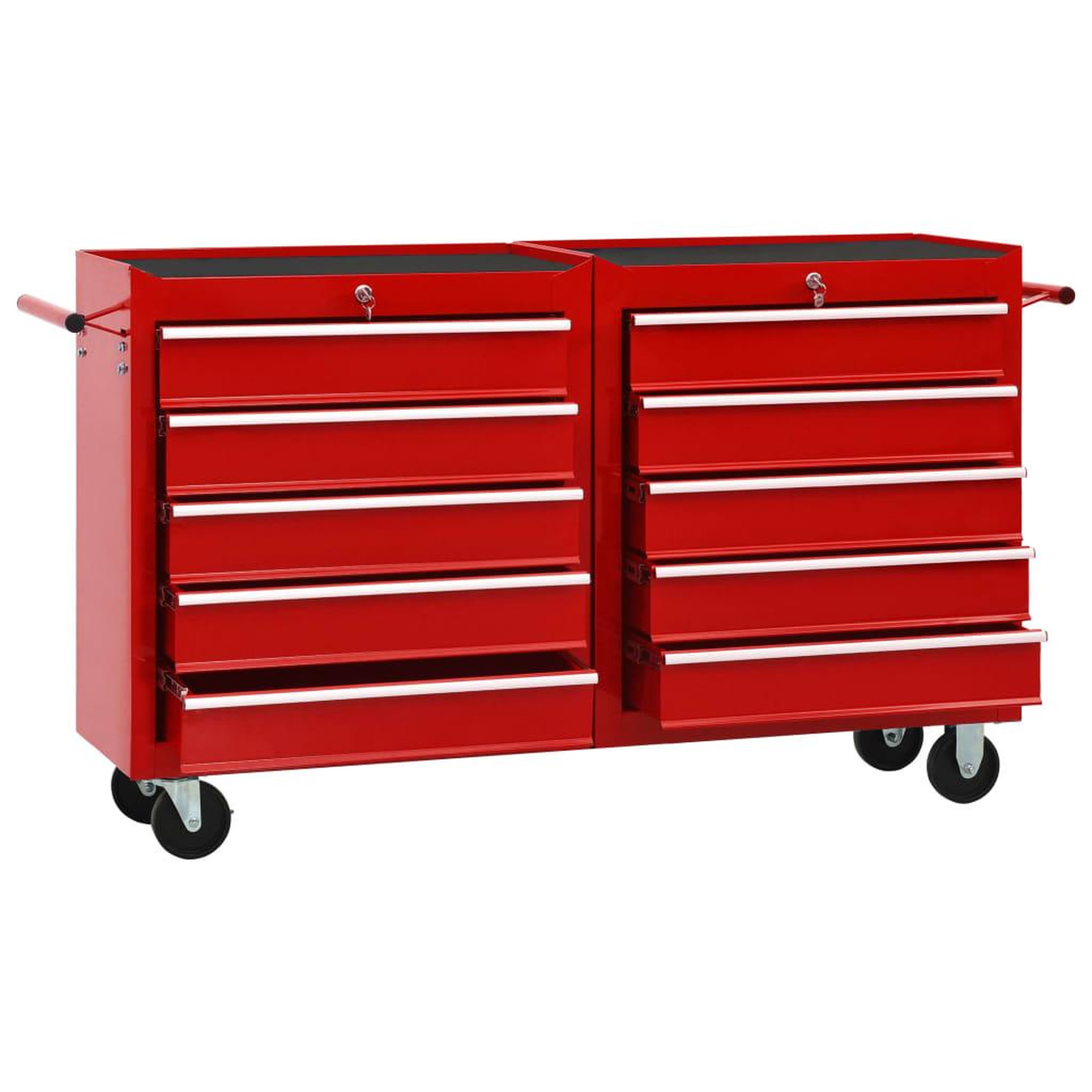 Voir la diapositive 2 : VIDAXL Chariot a outils avec 10 tiroirs Acier Rouge