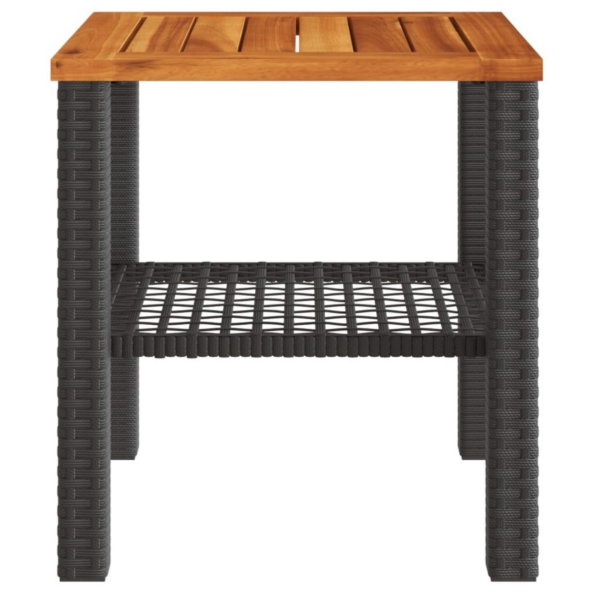 VIDAXL Table de jardin noir 40x40x42 cm resine tressee et bois acacia
