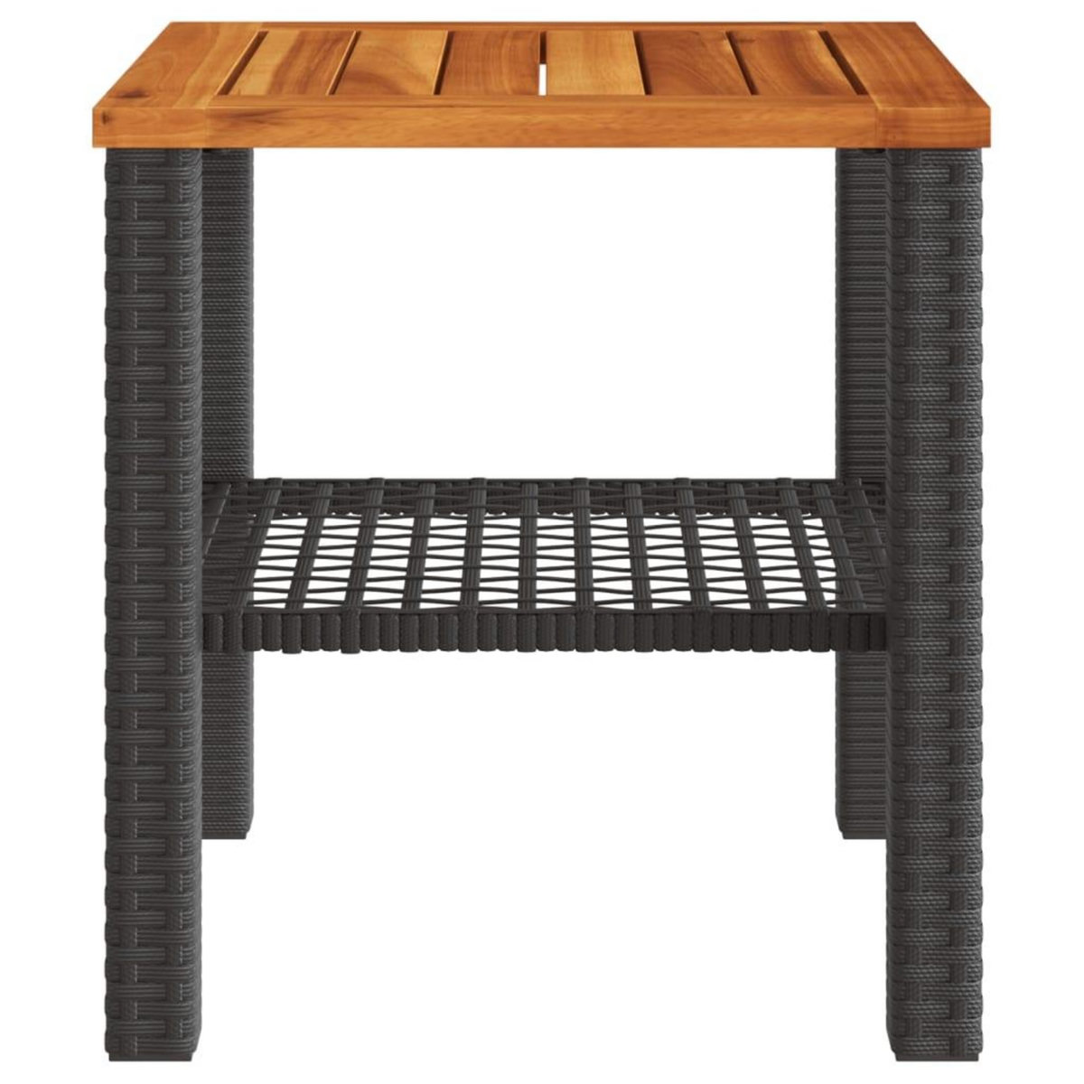 VIDAXL Table de jardin noir 40x40x42 cm resine tressee et bois acacia