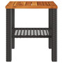 Voir la diapositive 5 : VIDAXL Table de jardin noir 40x40x42 cm resine tressee et bois acacia