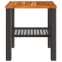 Voir la diapositive 5 : VIDAXL Table de jardin noir 40x40x42 cm resine tressee et bois acacia