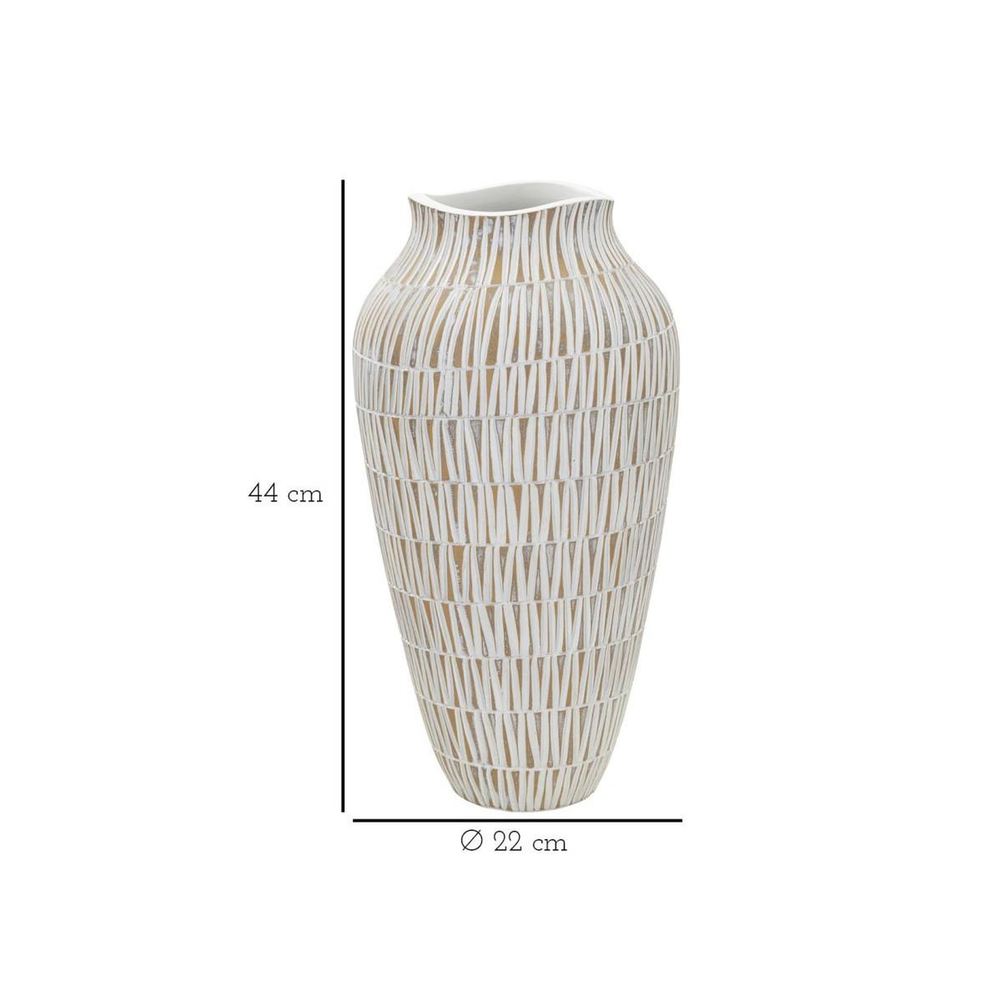 Voir la diapositive 6 : Paris Prix Vase déco en résine  stiky  44cm or & blanc
