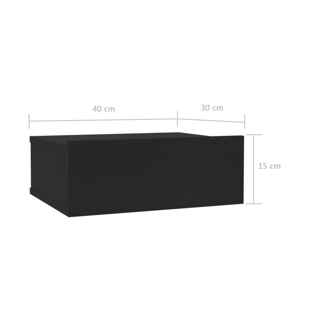 VIDAXL Tables de chevet flottantes 2 pcs Noir 40x30x15 cm