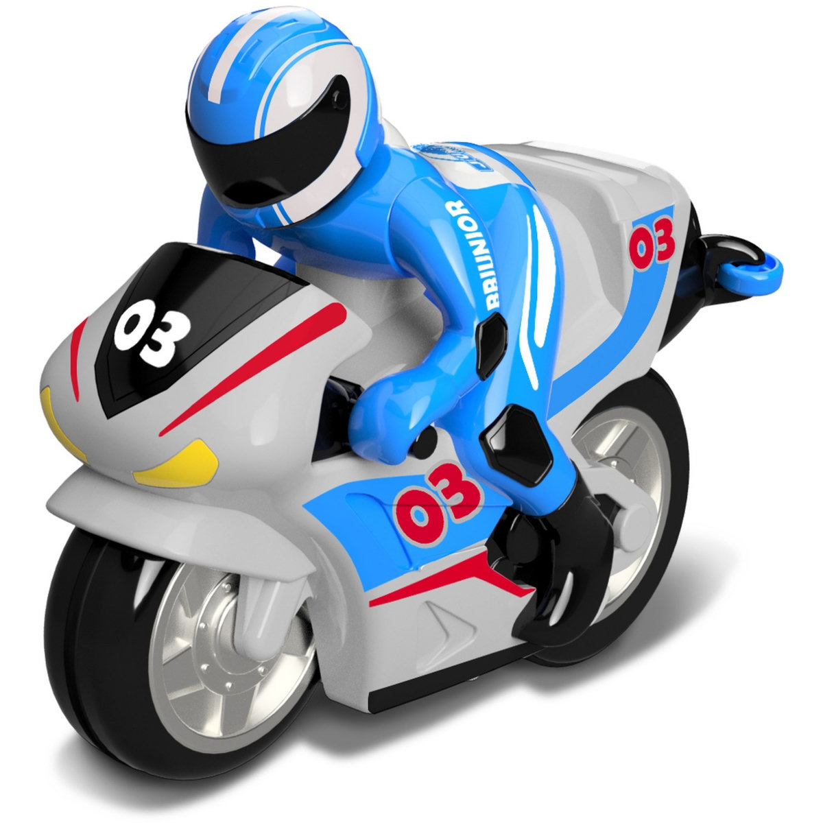 Moto Radiocommandée Enfant 1:18 - 20 Km/h, Phares LED, Pilot Inclinable - Télécommande 2,4 GHz - Multicolore