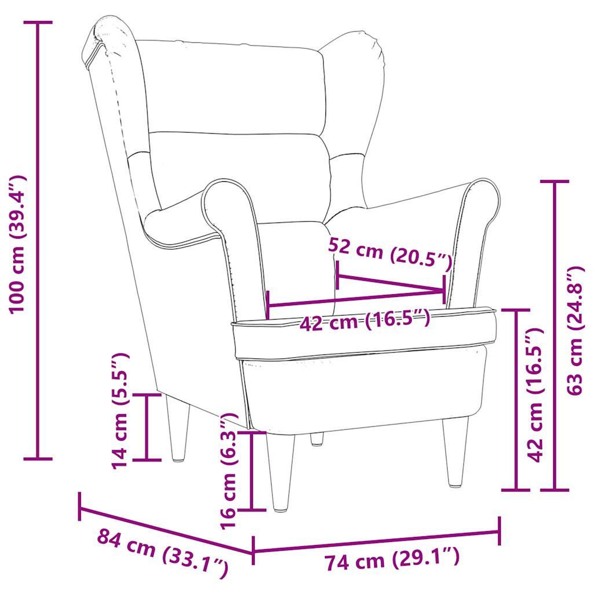 Voir la diapositive 6 : VIDAXL Fauteuil gris fonce 74x84x100 cm tissu