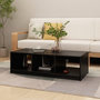Voir la diapositive 1 : VIDAXL Table basse noir 110x50x34 cm bois de pin massif
