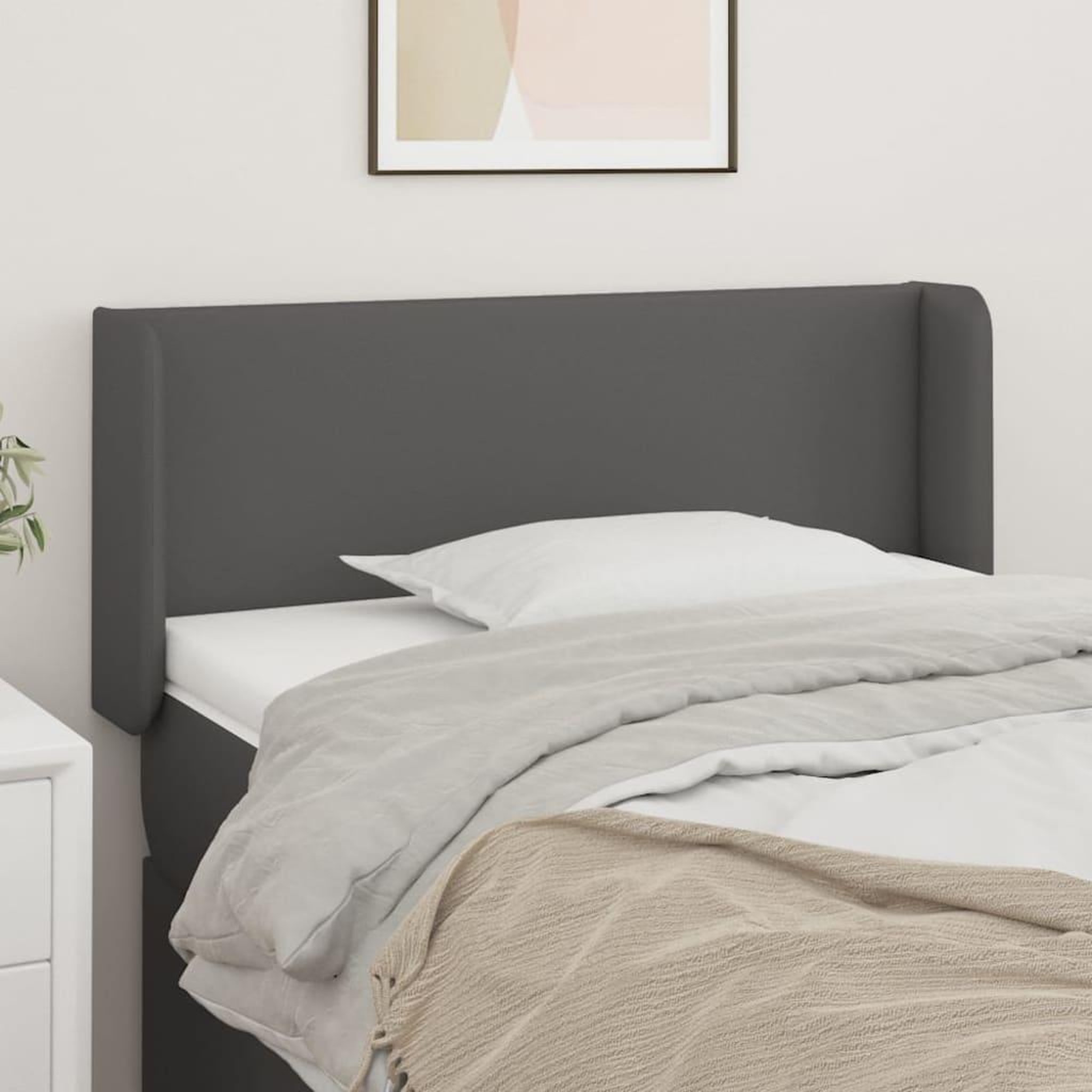 Voir la diapositive 1 : VIDAXL Tete de lit avec oreilles Gris 93x16x78/88 cm Similicuir
