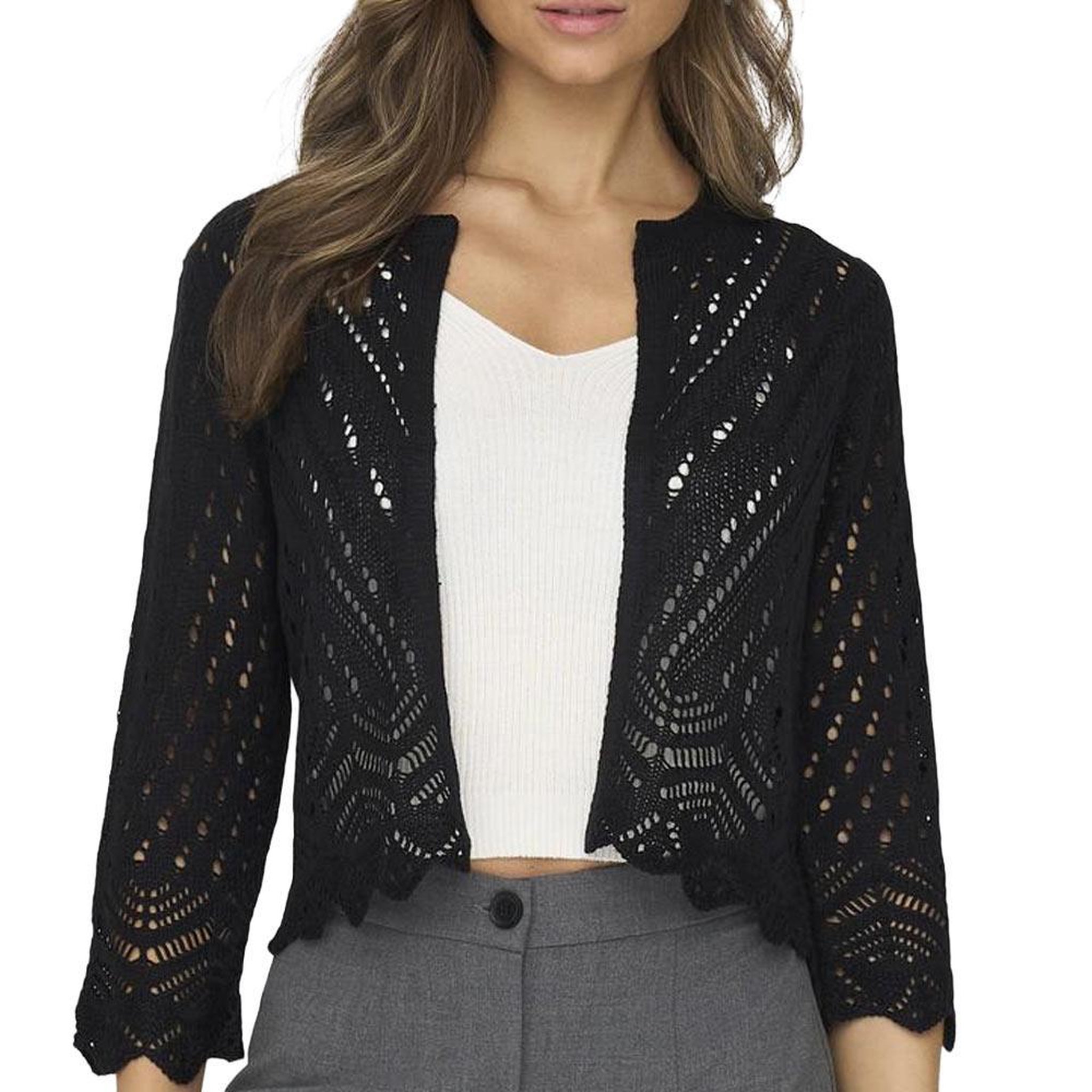 Voir la diapositive 1 : JACQUELINE DE YONG Cardigan Noir Femme JDY Sun 3/4 Cropped