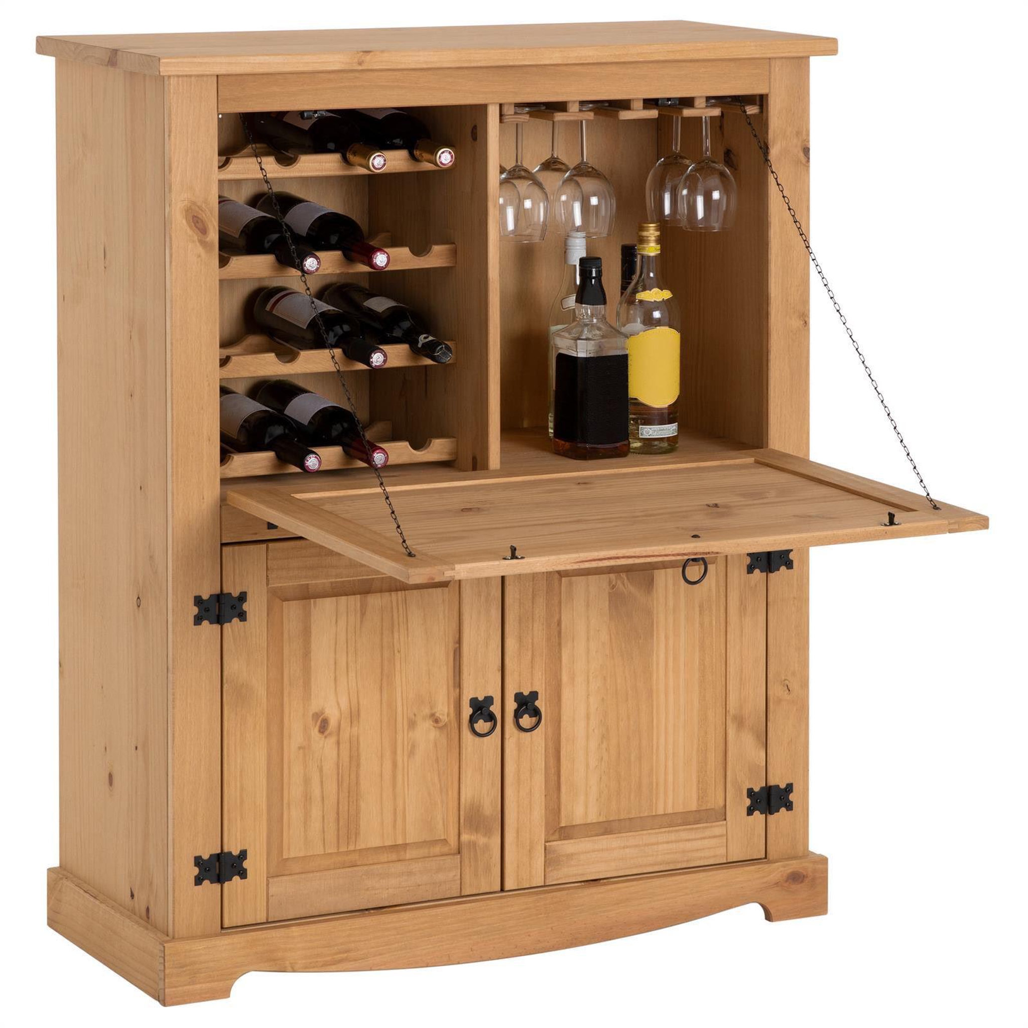 Voir la diapositive 1 : IDIMEX Meuble bar à vin en pin TEQUILA style mexicain