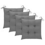 Voir la diapositive 3 : VIDAXL Chaises de jardin avec coussins gris lot de 3 Bois teck massif