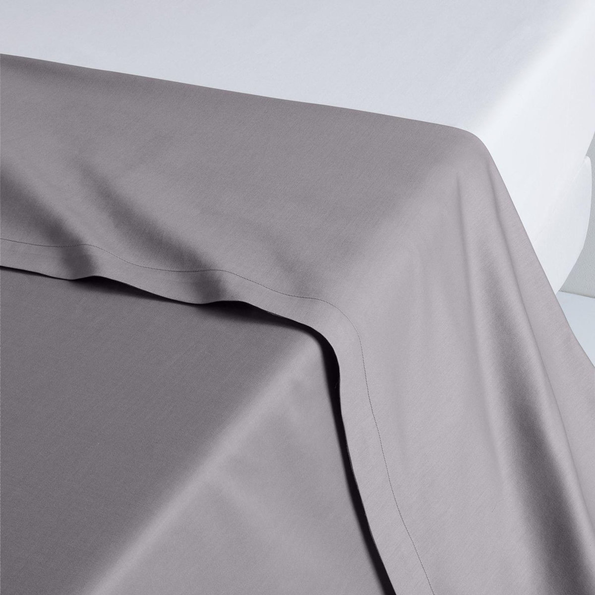 ACTUEL Drap plat uni en satin de coton 