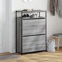 Voir la diapositive 3 : VIDAXL Armoire a chaussures sonoma gris 75x34x112 cm bois d'ingenierie
