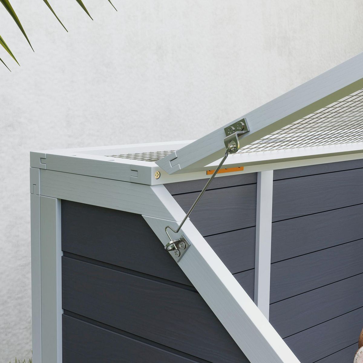 PAWHUT Maison enclos pour tortues - espace niche et enclos - porte haute verrouillable - bois blanc gris