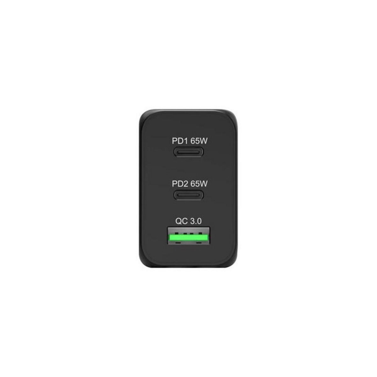 Port PORT Connect Adaptateur secteur technologie GaN 65 Watt 3.25 A PD 3.0, QC 3.0 2 connecteurs de sortie (USB type A, 24 pin USB C