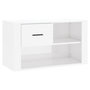 Voir la diapositive 2 : VIDAXL Armoire a chaussure Blanc brillant 80x35x45 cm Bois ingenierie