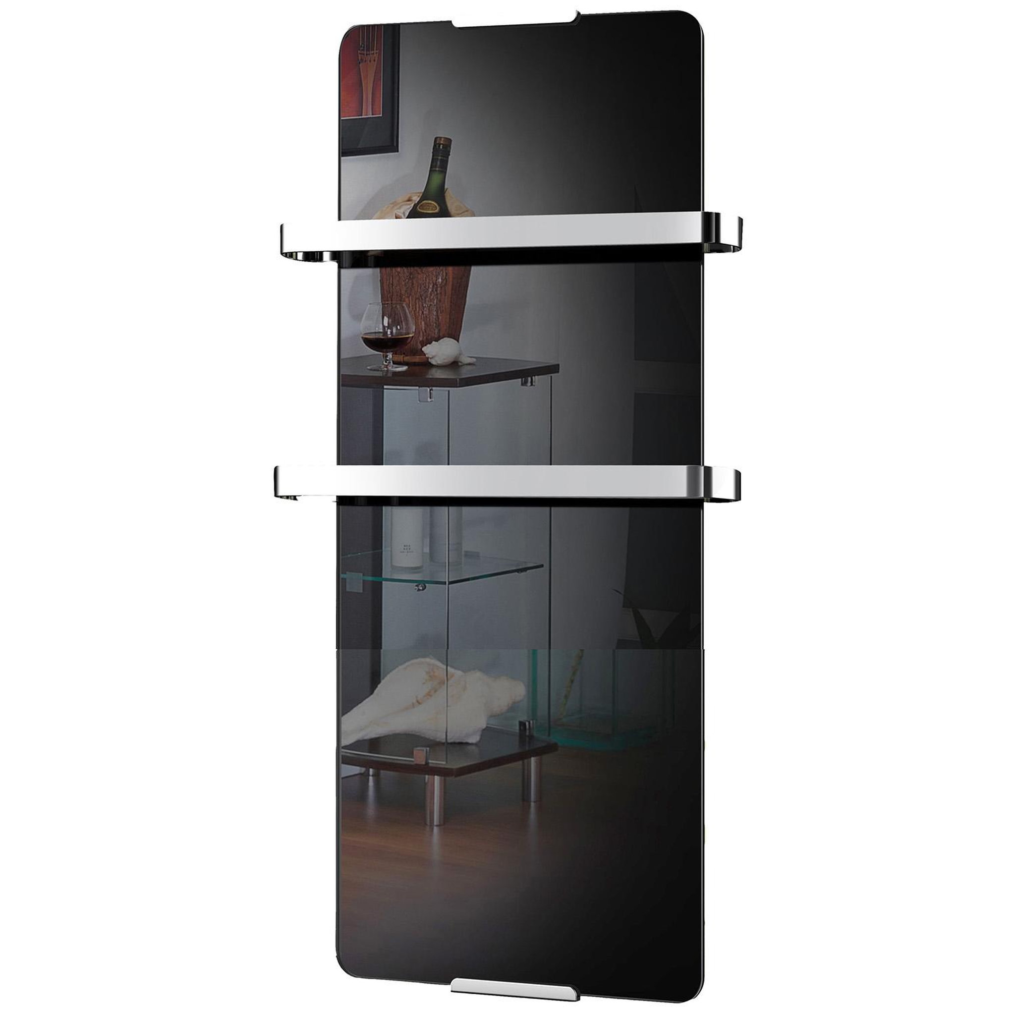 Voir la diapositive 1 : Chemin'arte Radiateur sèche serviette électrique 600w noir - 176