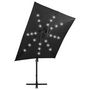 Voir la diapositive 3 : VIDAXL Parasol de jardin en porte-a-faux et mat et lumieres LED noir